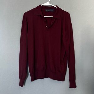 Etro Deep Burgundy Collared Long Sleeve Shirt